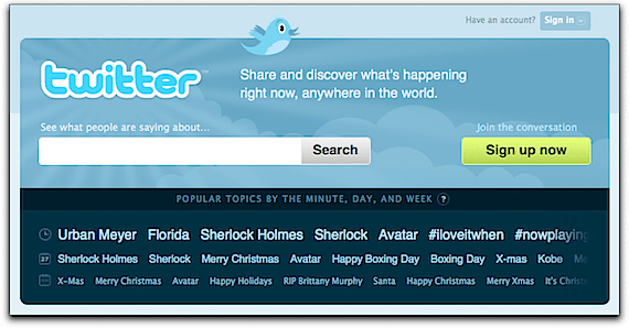 Twitter Signup Screen